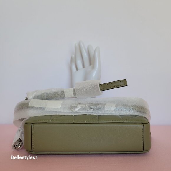 COACH Kira With Quilted Nappa Smooth Leather Crossbody Bag- Moss color ⭐ - Picture 10 of 16